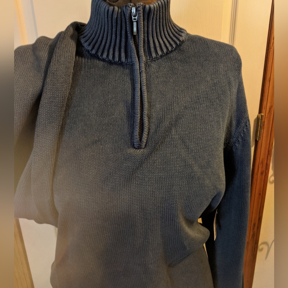 Goodthreads men’s L sweater blue denim zip